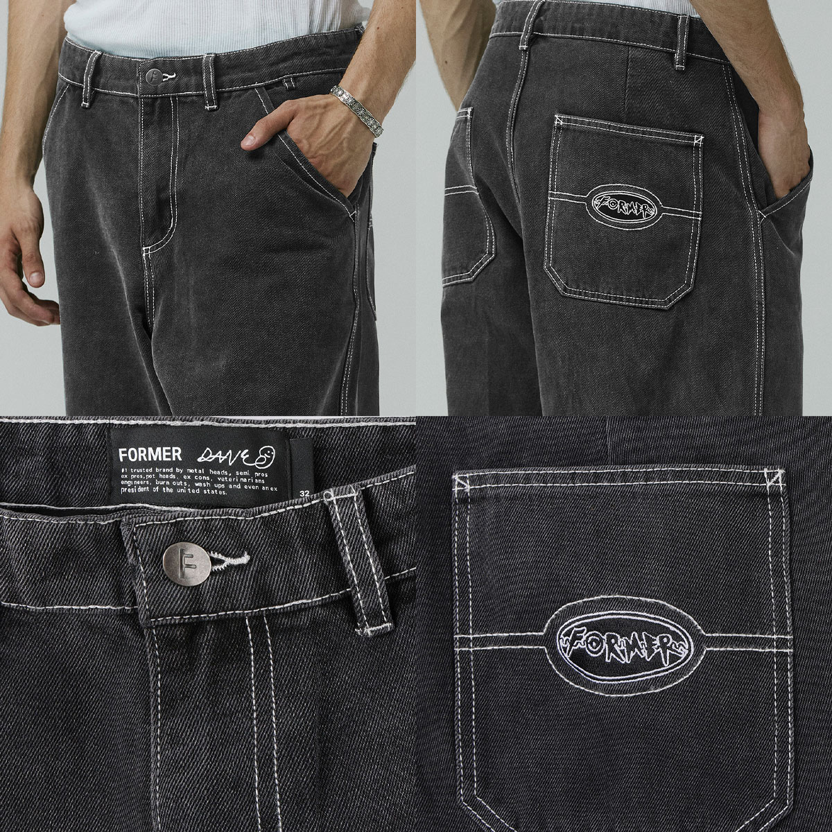 �ե����ޡ� ��� �ǥ˥�ѥ�� 30 32inchi �����ե��� �����ȥɥ� ���ȥ꡼�� �͵� �֥��� FORMER ���� | REYNOLDS FLATLINE DENIM PANT��FPA-25303��