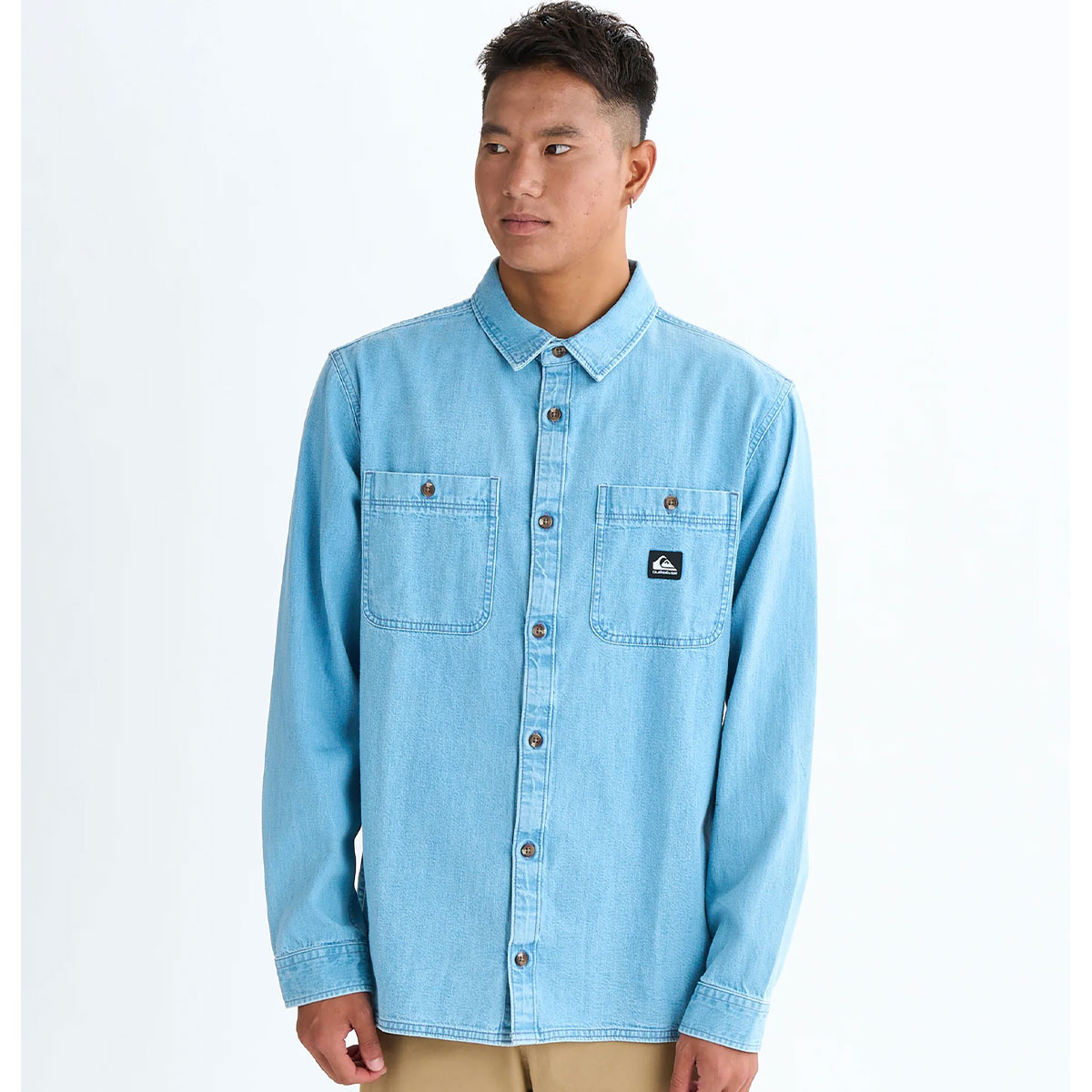 ��30%OFF ���ꥢ��󥹥������QUIKSILVER �����å�����С� ��� Ĺµ �ǥ˥ॷ��� ���� ����ץ� �ݥ��å� M L �����ե��� �͵� �֥��� ���� | BOZEMAN DENIM LS SHIRT��EQYWT04644��