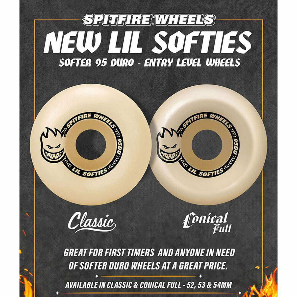 ���ԥåȥե����� �������� 52mm / 54mm �������� �꡼���ʥ֥� �������ȥܡ��� �����ܡ� SPITFIRE WHEELS | 95D LIL SOFTIES CLASSIC SHAPE��21110407A5��