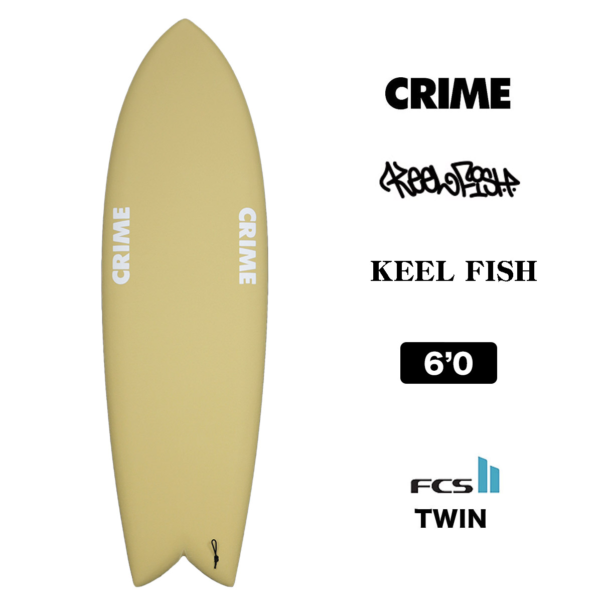 crime  STUBBY 7'6\"クライムサーフボード 数回使用　フィン付き crime STUBBY 7'6
