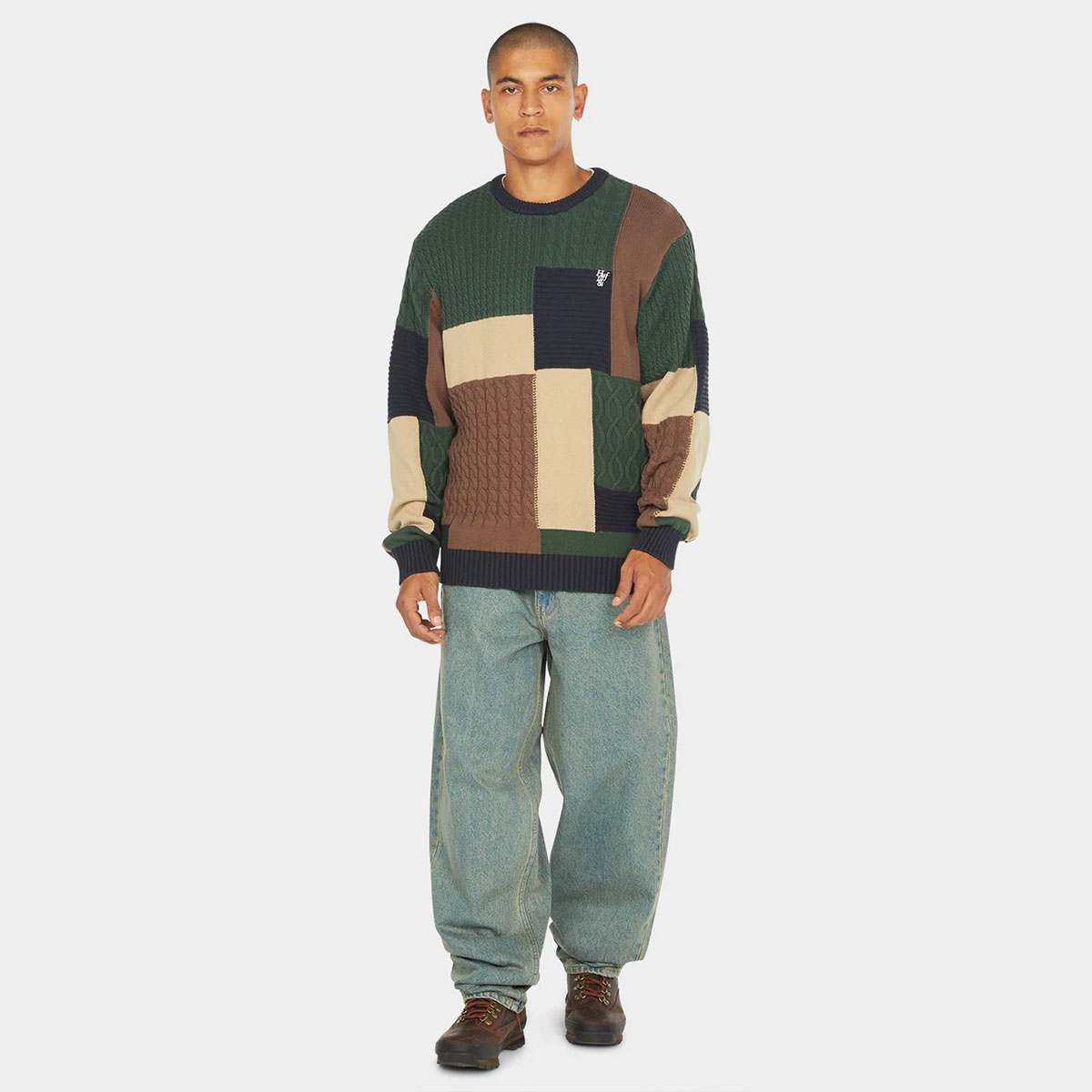 HUF �ϥ� �˥å� ���롼�ͥå��������� ��� ��ǥ����� L �������ȥܡ��� ���������� �͵��֥��� ���� ���� 2025 | COLUMBIA CABLE KNIT SWEATER��KN00572��