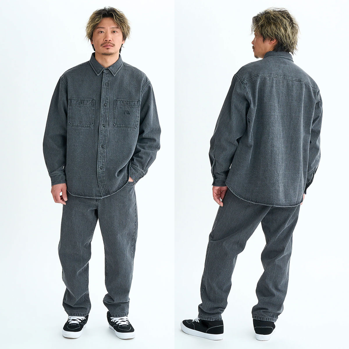 ��20%OFF ���ꥹ�ޥ��������QUIKSILVER �����å�����С� ��� Ĺµ �ǥ˥ॷ��� ���� �ɽ� �롼�����륨�å� ��2�� L �����ե��� �͵� �֥��� ���� | DENIM WASH SHIRT��QSH254003��