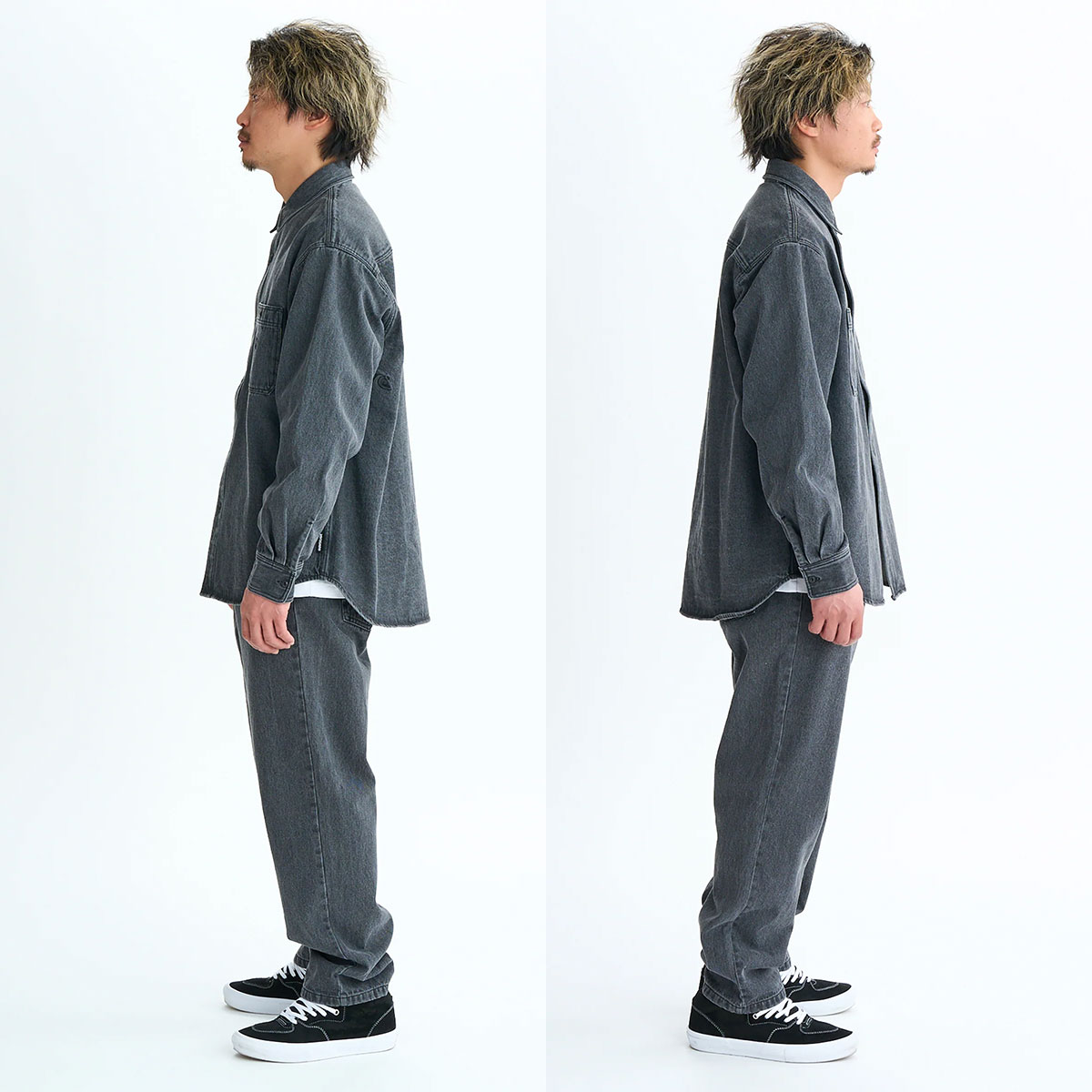 ��20%OFF ���ꥹ�ޥ��������QUIKSILVER �����å�����С� ��� Ĺµ �ǥ˥ॷ��� ���� �ɽ� �롼�����륨�å� ��2�� L �����ե��� �͵� �֥��� ���� | DENIM WASH SHIRT��QSH254003��