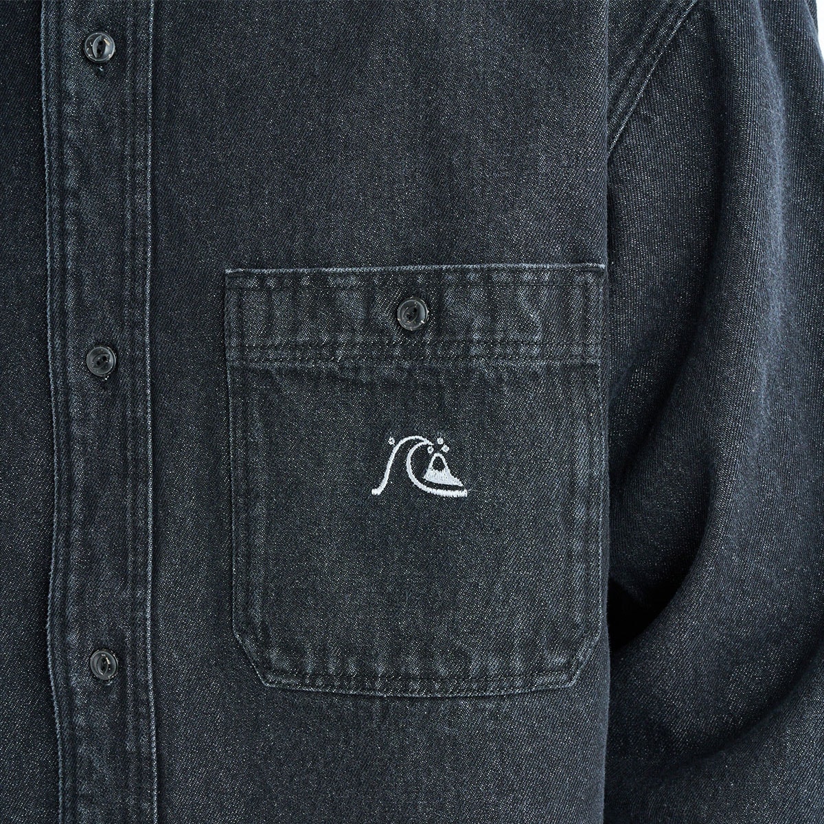 ��20%OFF ���ꥹ�ޥ��������QUIKSILVER �����å�����С� ��� Ĺµ �ǥ˥ॷ��� ���� �ɽ� �롼�����륨�å� ��2�� L �����ե��� �͵� �֥��� ���� | DENIM WASH SHIRT��QSH254003��