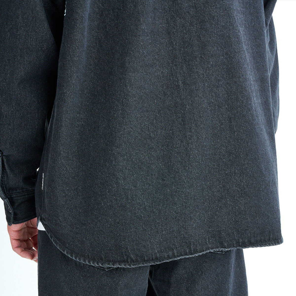 ��20%OFF ���ꥹ�ޥ��������QUIKSILVER �����å�����С� ��� Ĺµ �ǥ˥ॷ��� ���� �ɽ� �롼�����륨�å� ��2�� L �����ե��� �͵� �֥��� ���� | DENIM WASH SHIRT��QSH254003��