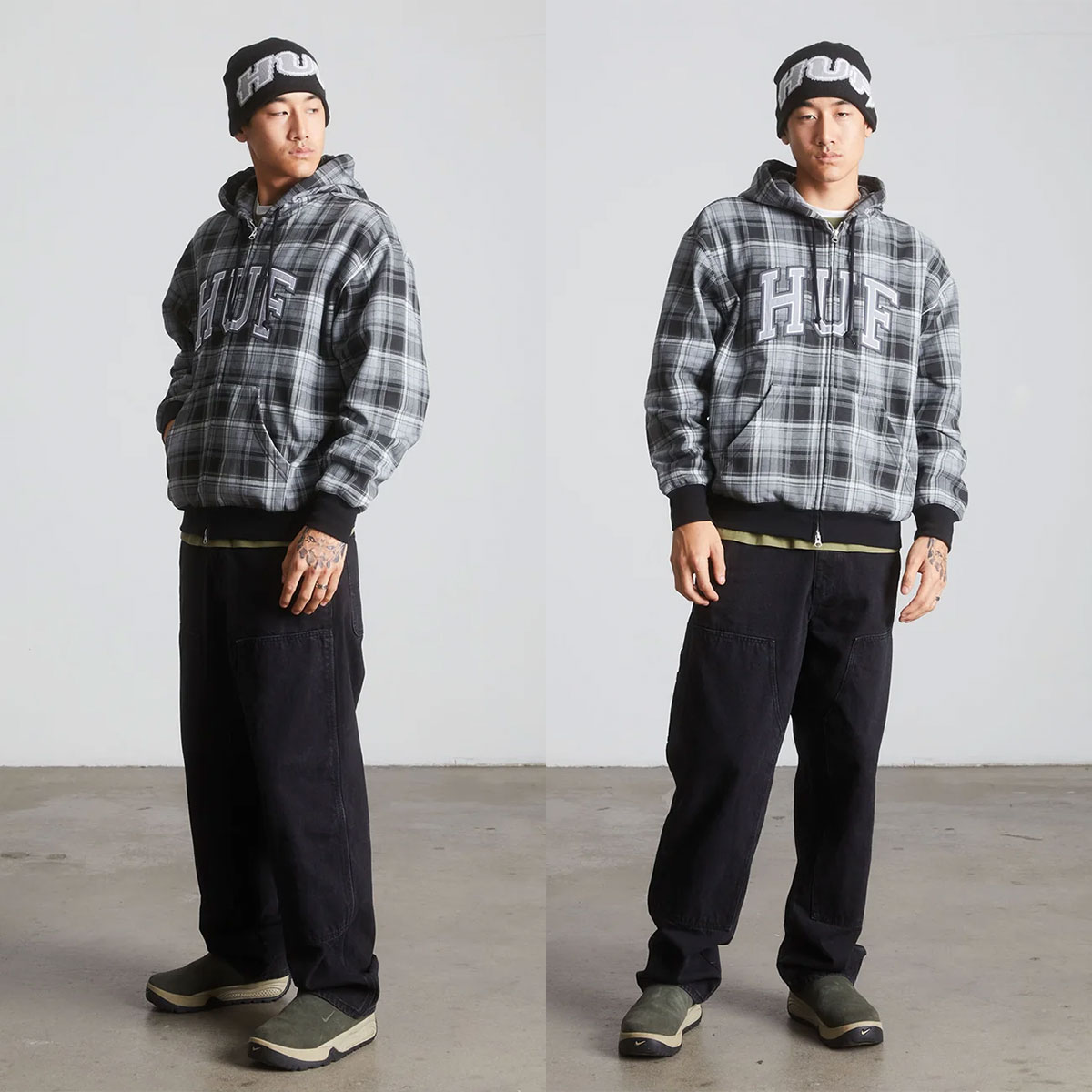 HUF  | ARCH PLAID FULL ZIP HEAVYWEIGHT HOODIE��FL00258��