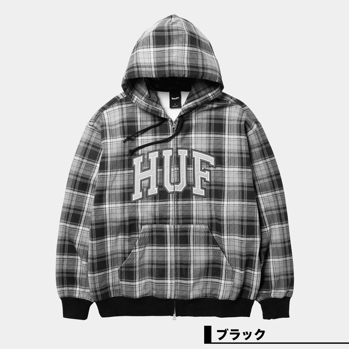 HUF  | ARCH PLAID FULL ZIP HEAVYWEIGHT HOODIE��FL00258��