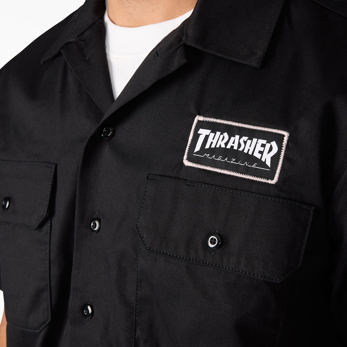 DICKIES �ǥ��å�����  �������ȥܡ��ǥ��� Ⱦµ�����奢�륷��� L ����å��㡼 ����� ���������� �͵��֥��� | Dickies x Thrasher Work Shirt��DK0A88HT��