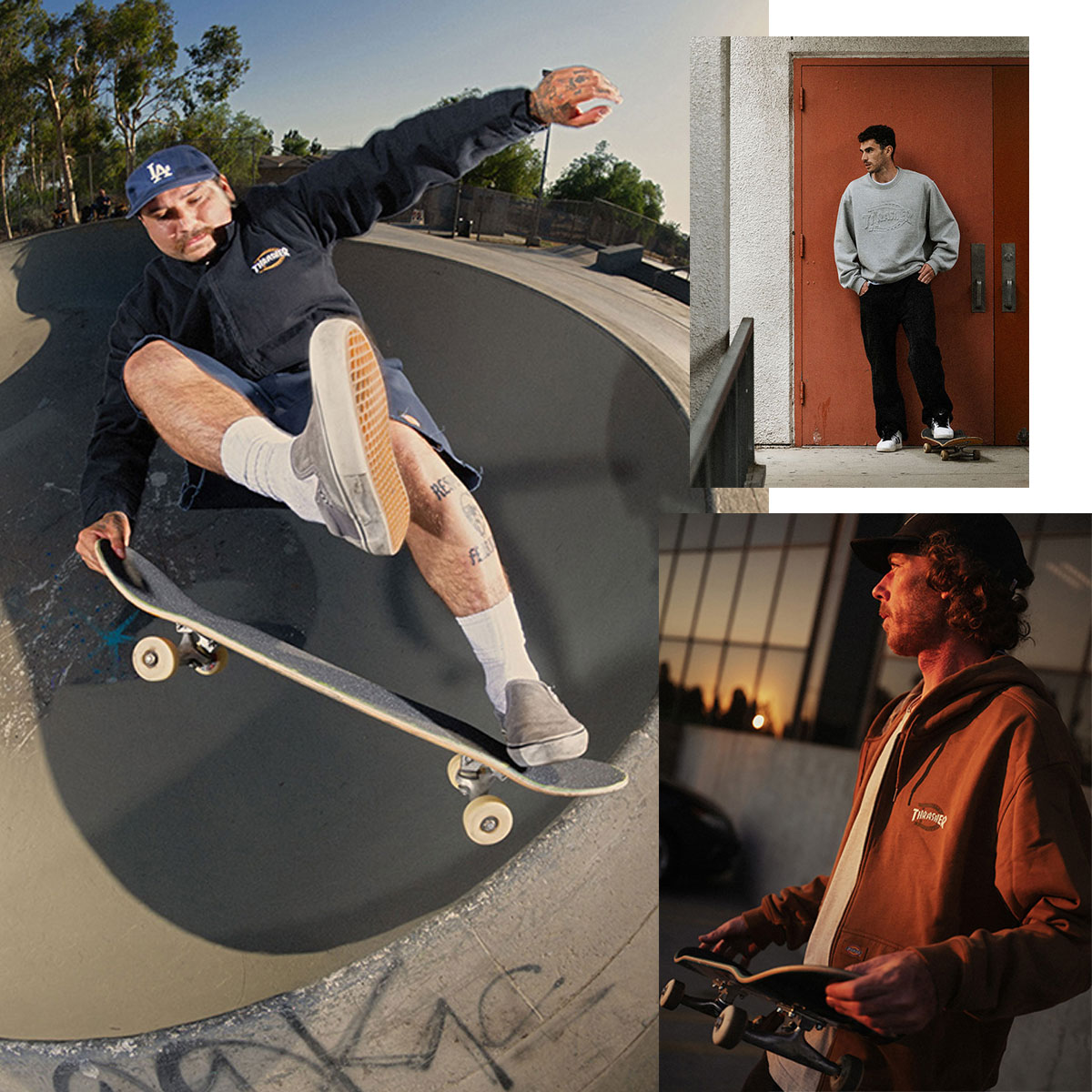 DICKIES �ǥ��å�����  �������ȥܡ��ǥ��� �������å� �ȥ졼�ʡ� ����å��㡼 ����� ���������� �͵��֥��� | Dickies x Thrasher Sweat Shirt��DK0A88Q4��