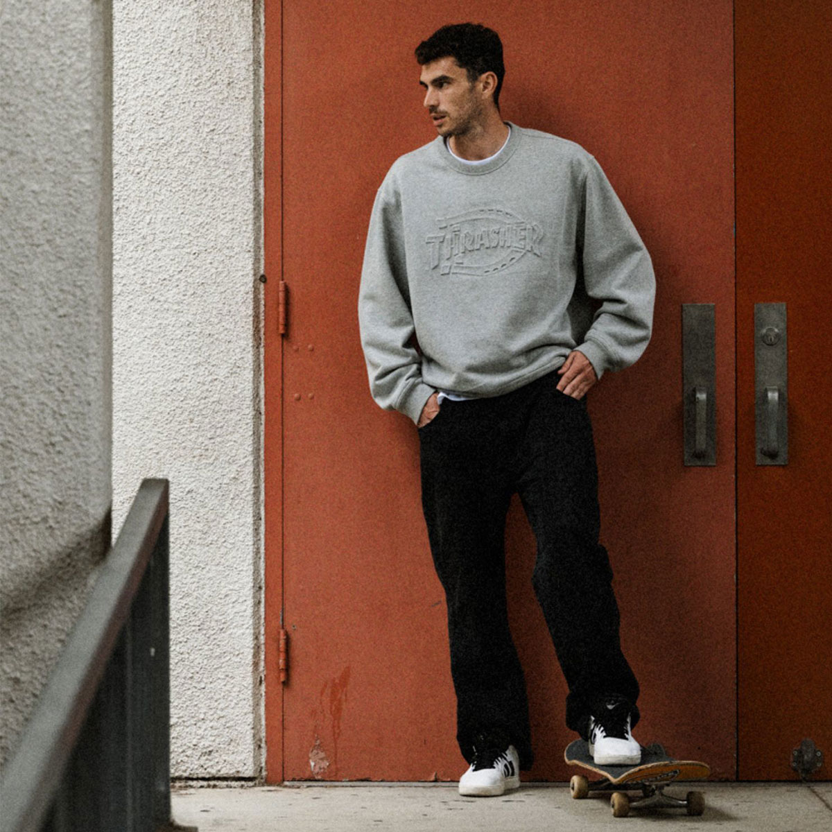 DICKIES �ǥ��å�����  �������ȥܡ��ǥ��� �������å� �ȥ졼�ʡ� ����å��㡼 ����� ���������� �͵��֥��� | Dickies x Thrasher Sweat Shirt��DK0A88Q4��