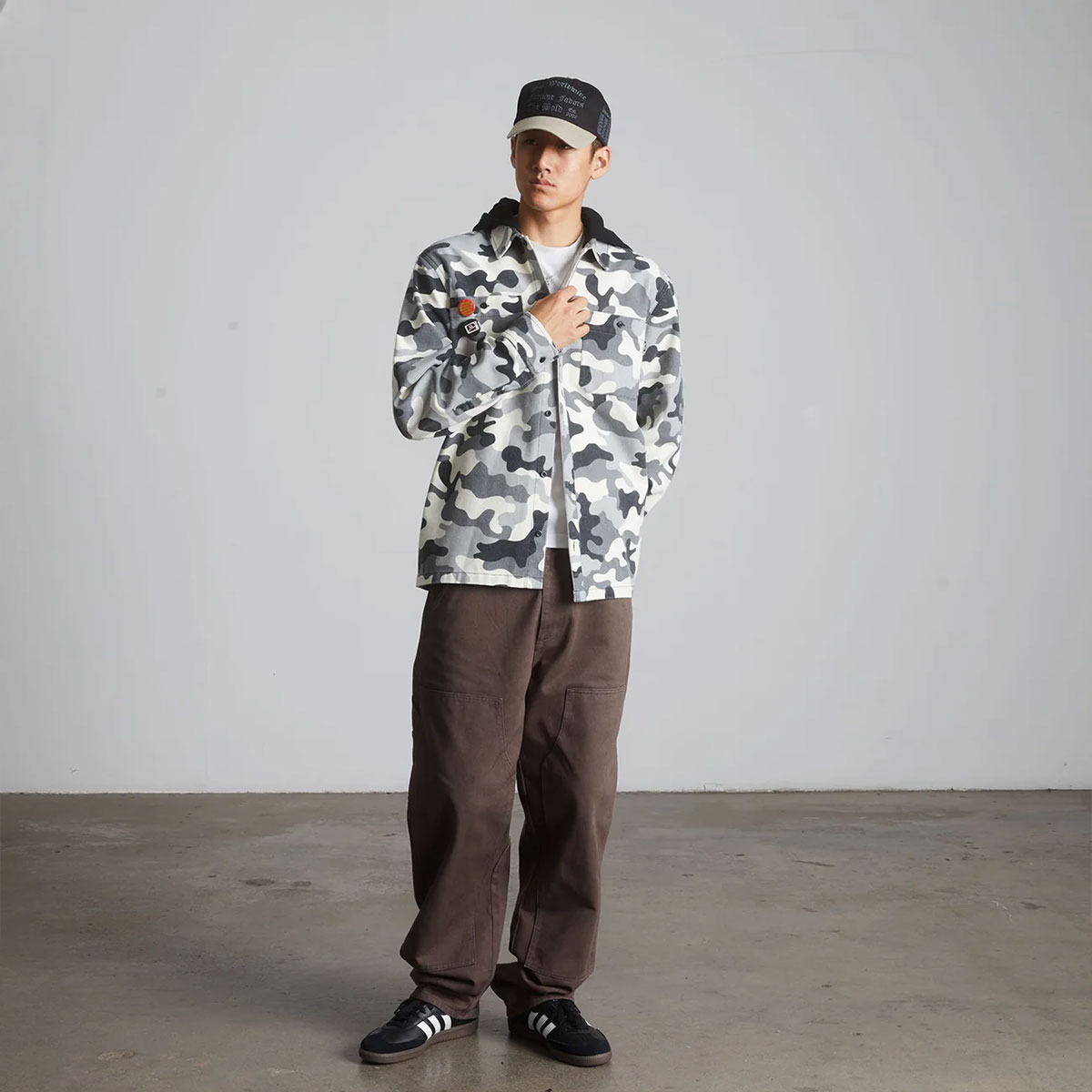 HUF  | OLYMPIA CAMO HOODED OVERSHIRT��BU00289��