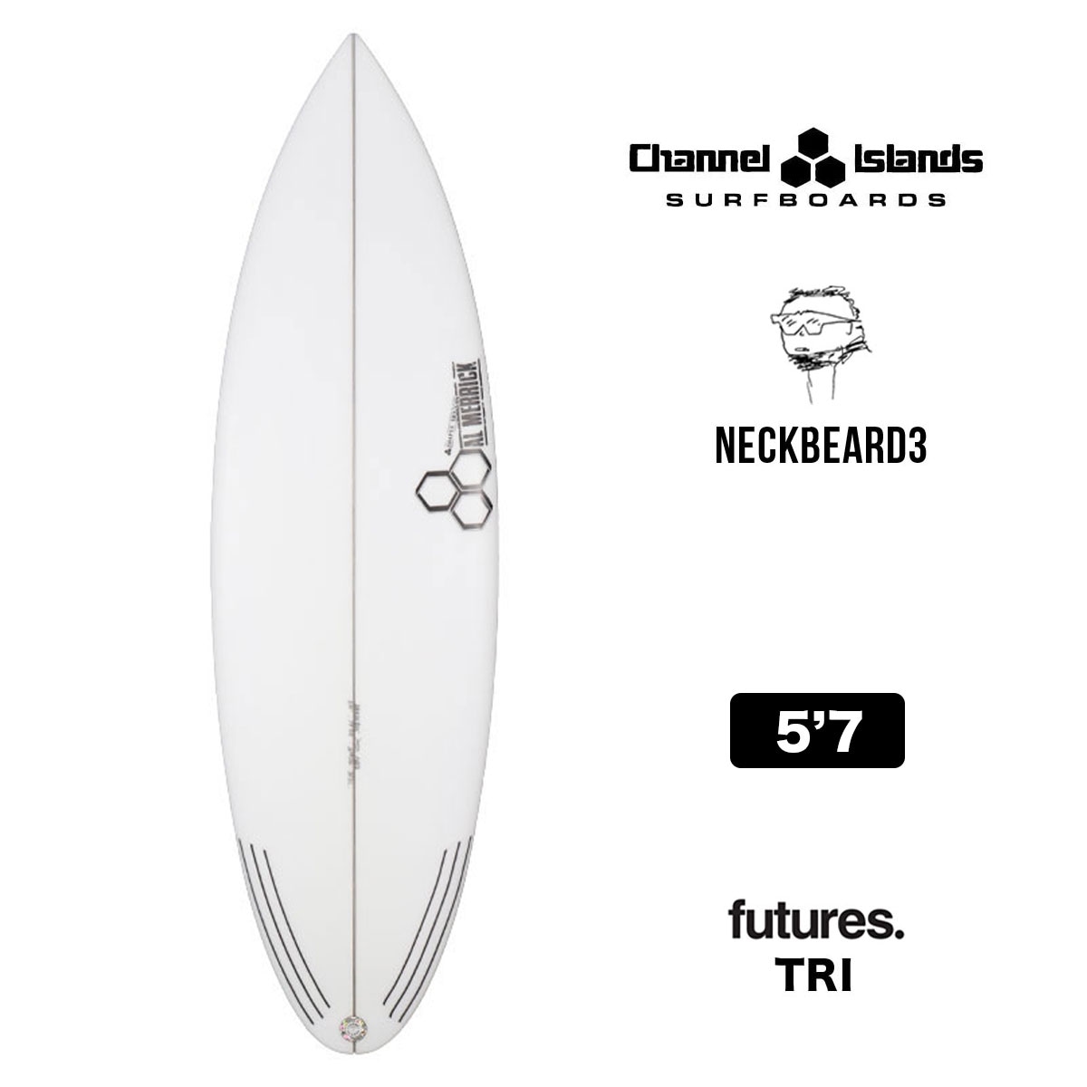 20%OFF ץ󥰥եۥեܡ ͥ륢 ͥå٥3 Channel Islands NeckBeard3 5.7 futures TRI å 饦ɥơ 硼ȥܡ 5'7 