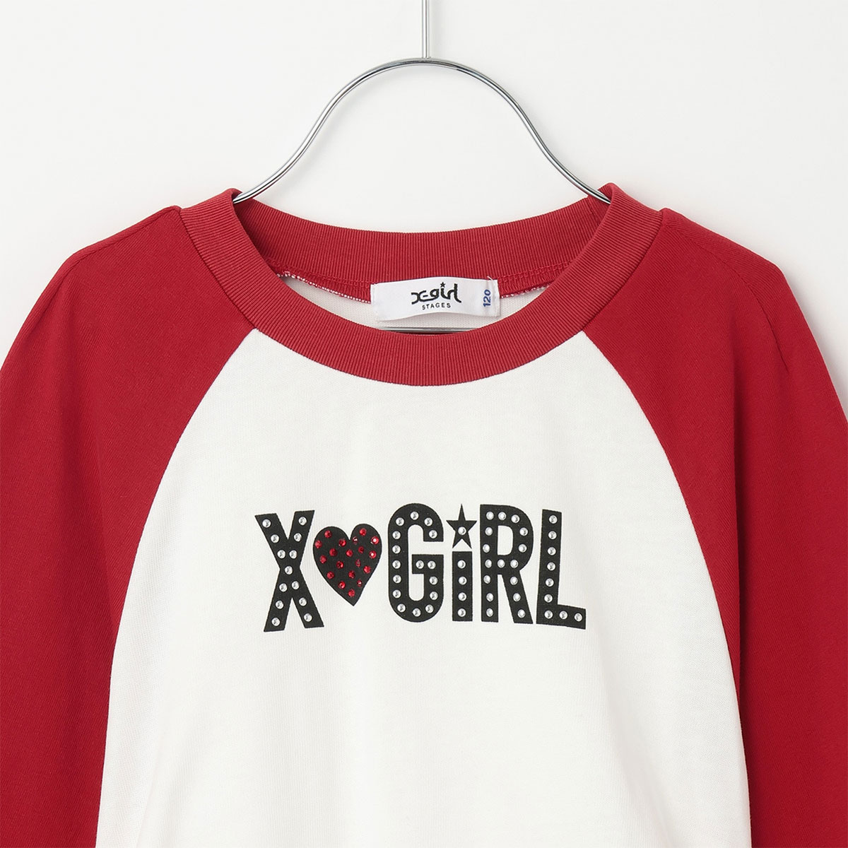 X-girl Stages ���å� ����T ĹµT����� �ȥåץ� ���λ� �Ҷ� �饰��� �饤�󥹥ȡ��� �����å� 140cm ������ �͵��֥��� ���å��������� ���ơ�������9254202��