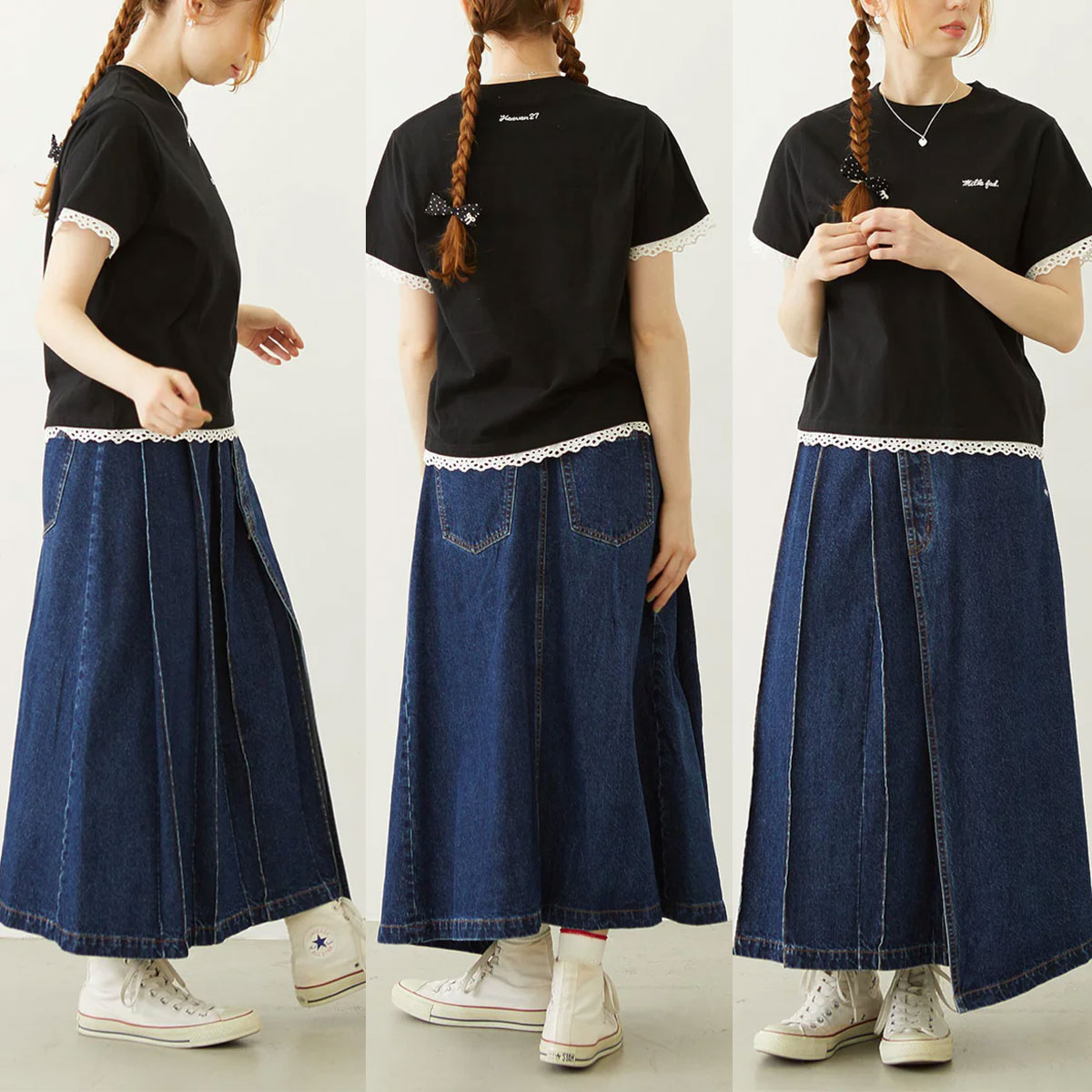 �ߥ륯�ե��� ��ǥ����� �ǥ˥� ���󥰥������� ������ǥ����� ����ǥ��� M �͵��֥��� MILKFED. ���� | ASYMMETRICAL LONG SKIRT��103261032002��