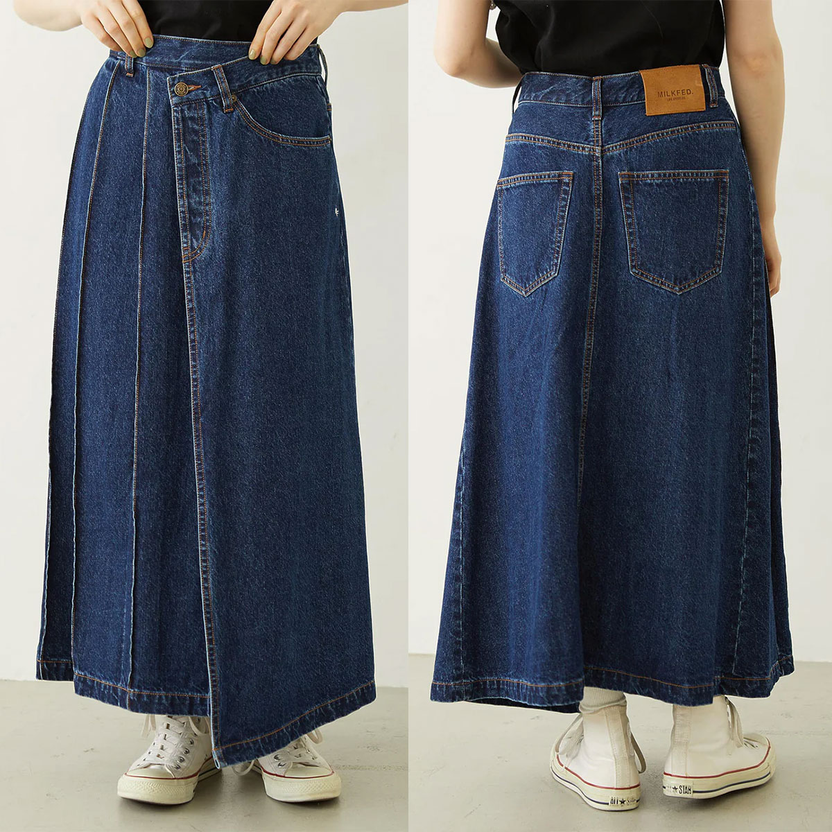 �ߥ륯�ե��� ��ǥ����� �ǥ˥� ���󥰥������� ������ǥ����� ����ǥ��� M �͵��֥��� MILKFED. ���� | ASYMMETRICAL LONG SKIRT��103261032002��