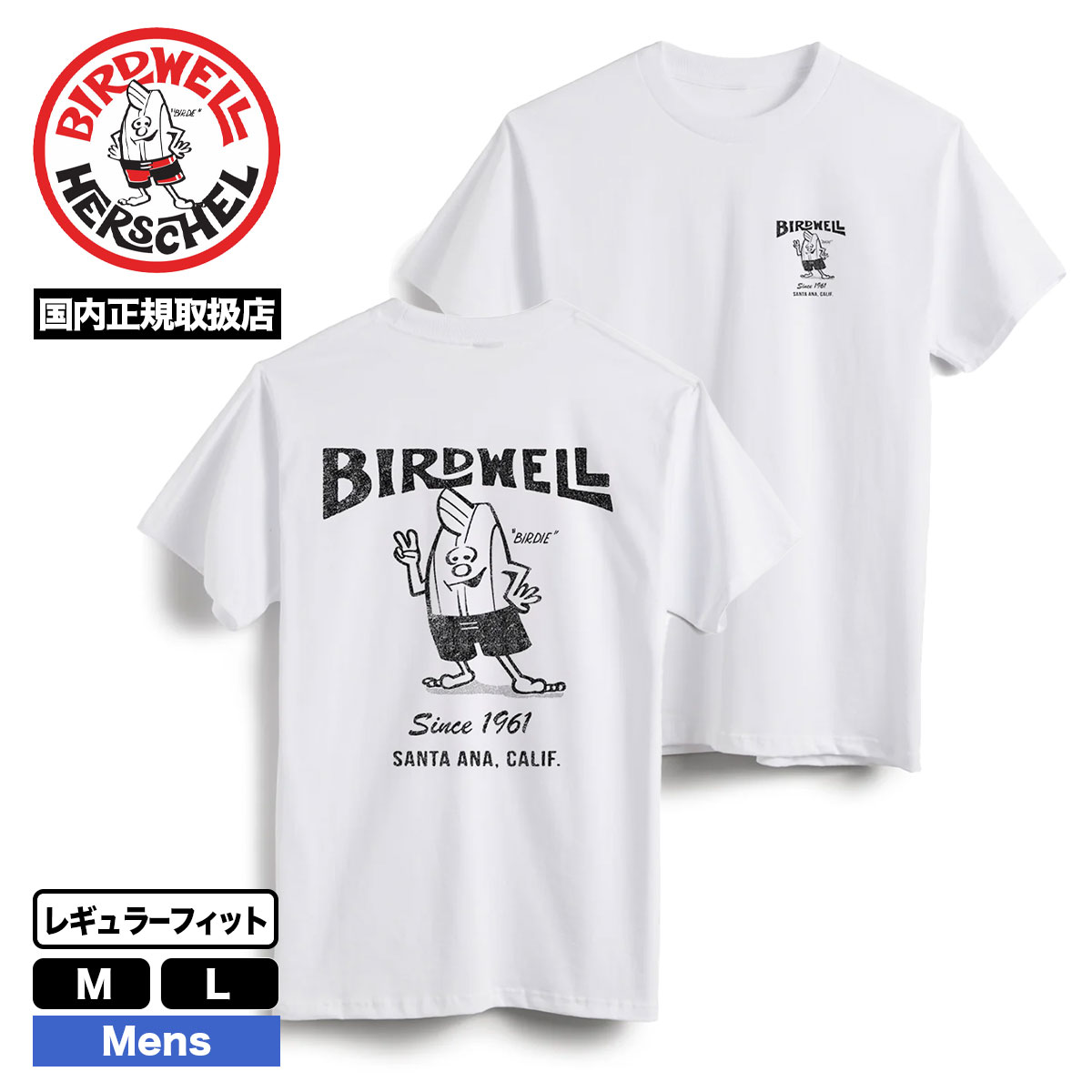 BIRDWELL �С��ɥ����� ��� Ⱦµ T����� ���� �Хå��ץ��� �쥮��顼�ե��å� �ۥ磻�� M L �͵��֥��� ���� 2025 ���� | 61 LT-SHIRT��BW-LT-125��