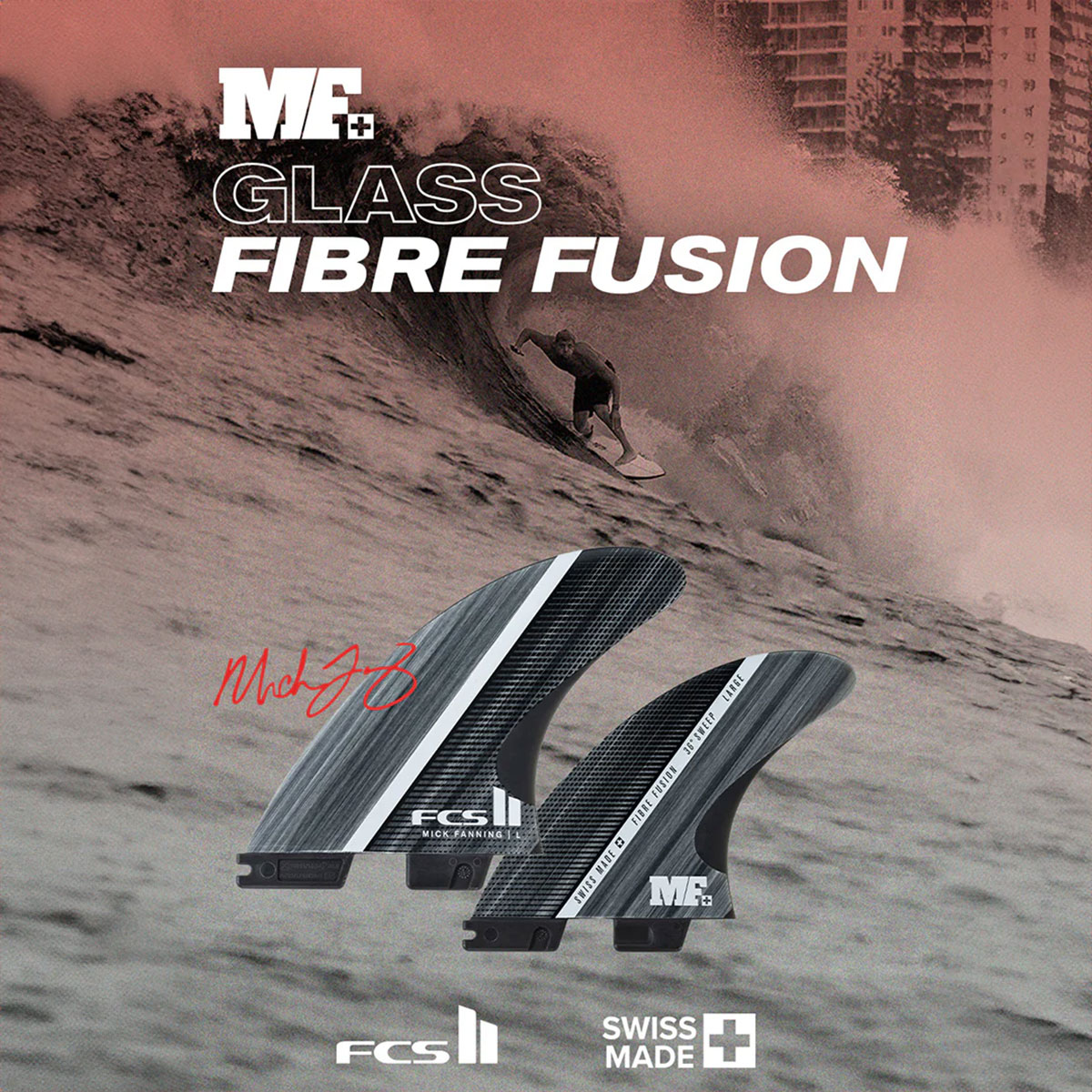 FCS2  | Mick Fanning Fibre Fusion Tri Fin Set��FMFL-FF01-LG-TS-R��