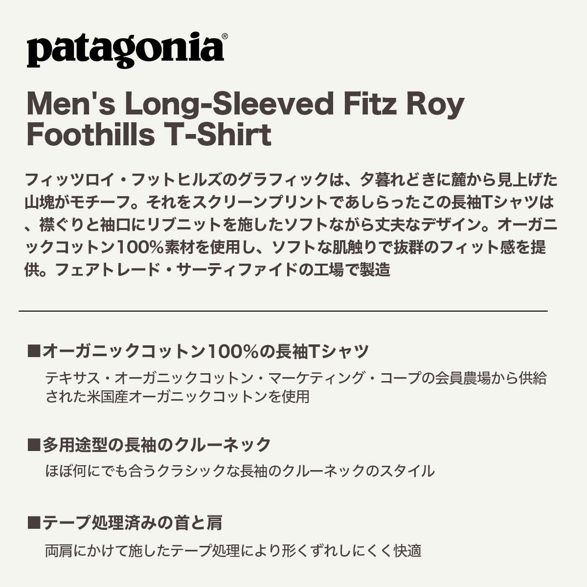 Patagonia  | Men's Long-Sleeved Fitz Roy Foothills T-Shirt��37893��
