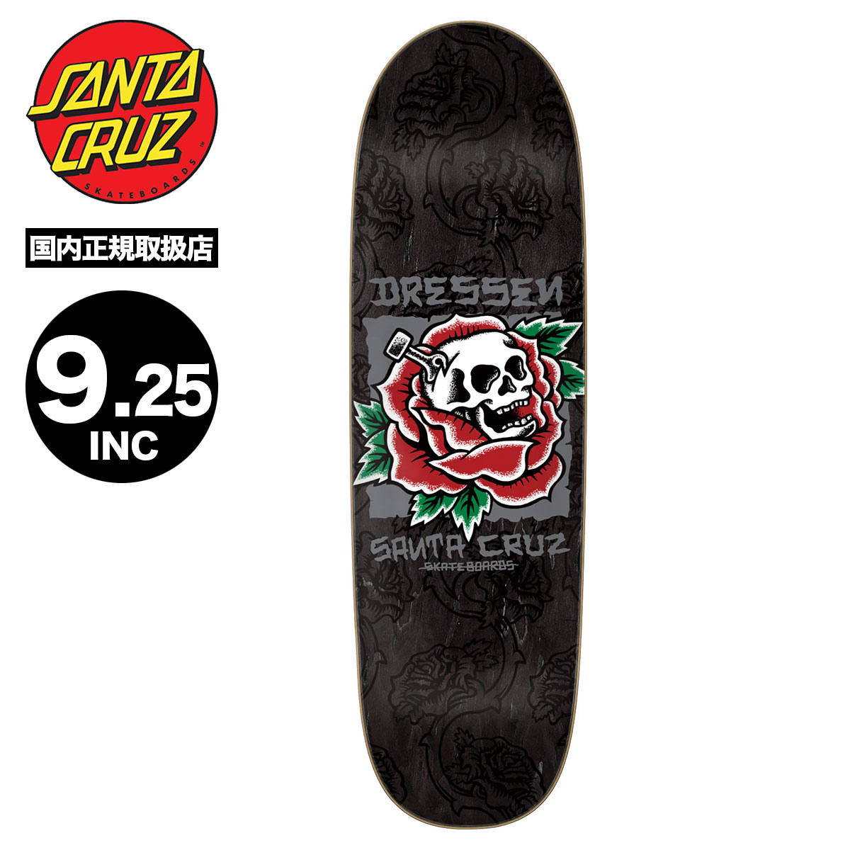 SANTA CRUZ SKATEBOARDS | DRESSEN SKULL ROSE PRO DECK 9.25 inc��31022618��