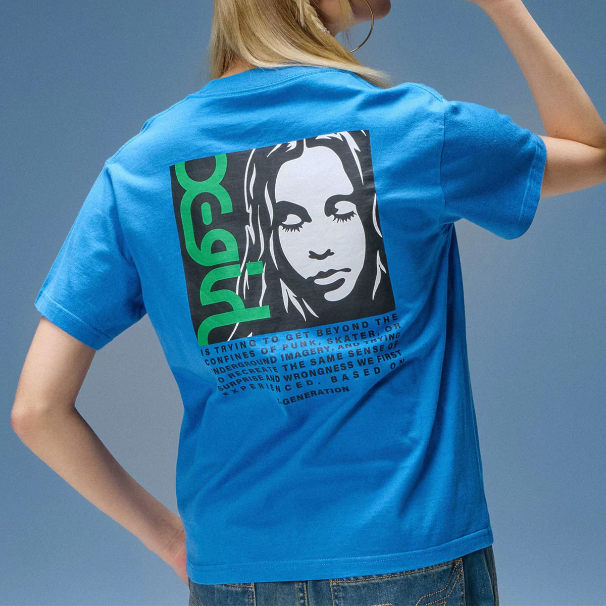X-GIRL  | SIDE LOGO FACE LABEL S/S TEE��105262011025��