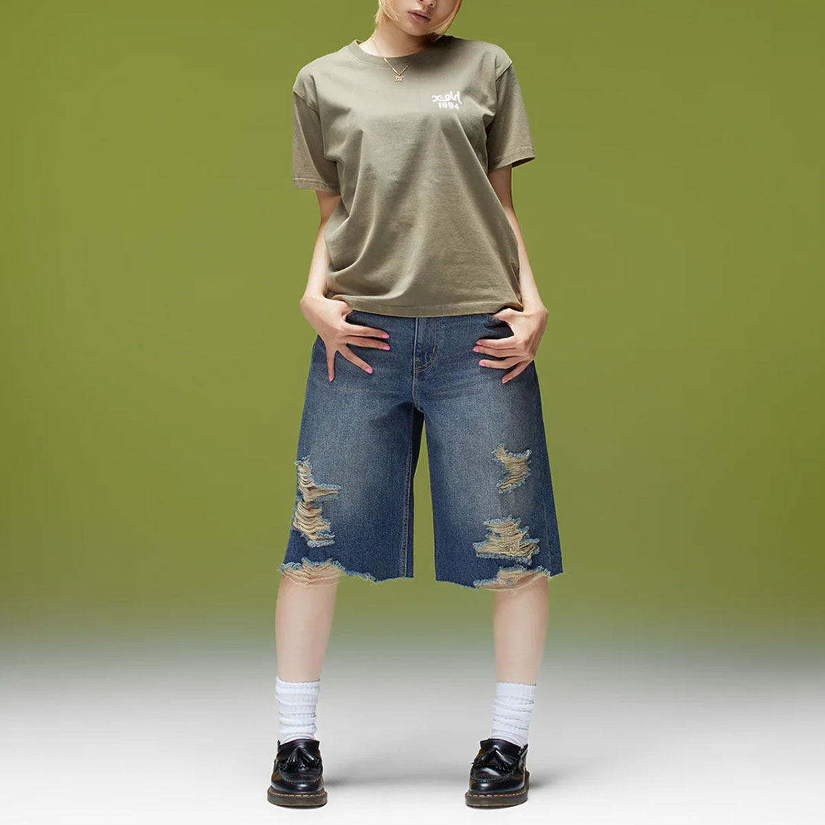 X-GIRL | FADED STENCIL LOGO S/S TEE��105263011013��