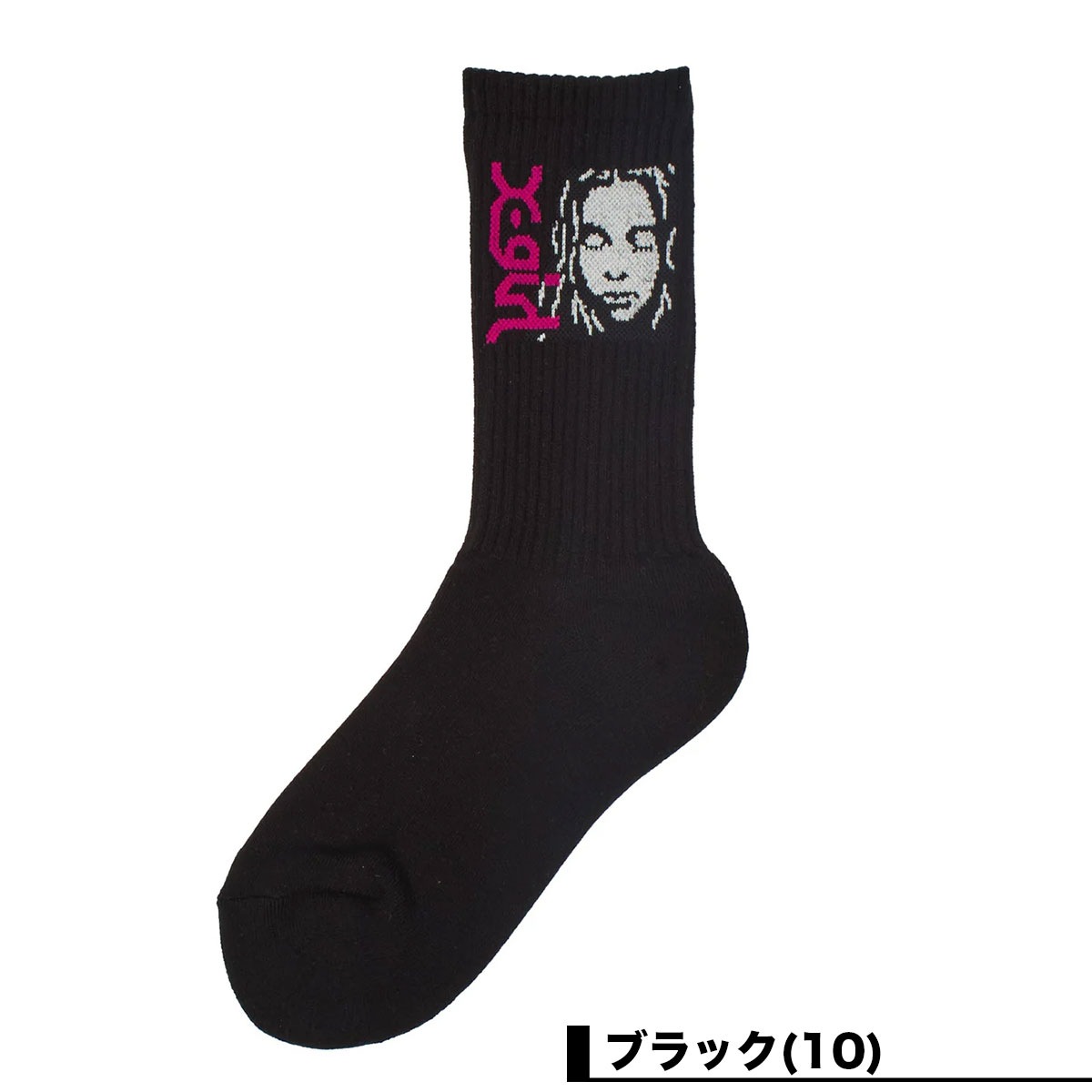 X-GIRL  | SIDE LOGO FACE RIBBED SOCKS��105262054007��