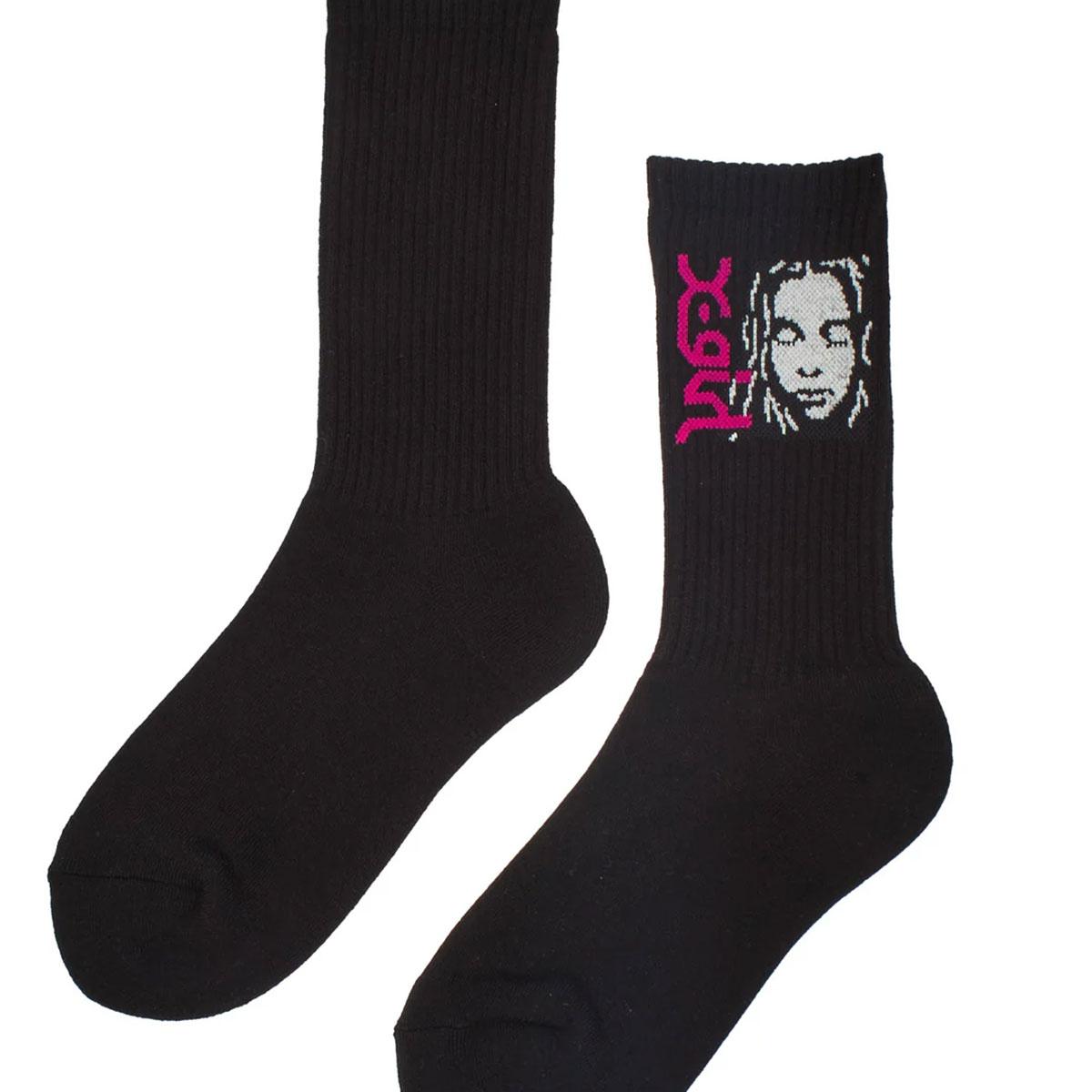 X-GIRL  | SIDE LOGO FACE RIBBED SOCKS��105262054007��