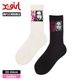 X-GIRL  | SIDE LOGO FACE RIBBED SOCKS��105262054007��
