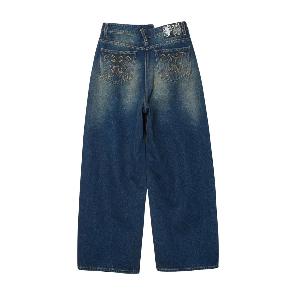 X-GIRL | EMBLEM POCKET ASYMMETRIC WAIST DENIM PANTS��105263031007��
