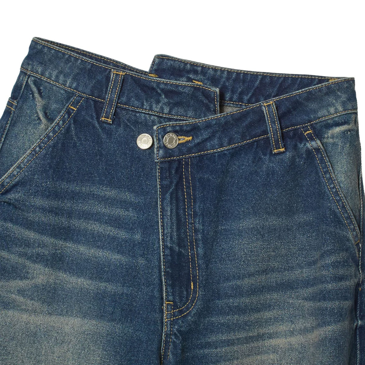 X-GIRL | EMBLEM POCKET ASYMMETRIC WAIST DENIM PANTS��105263031007��
