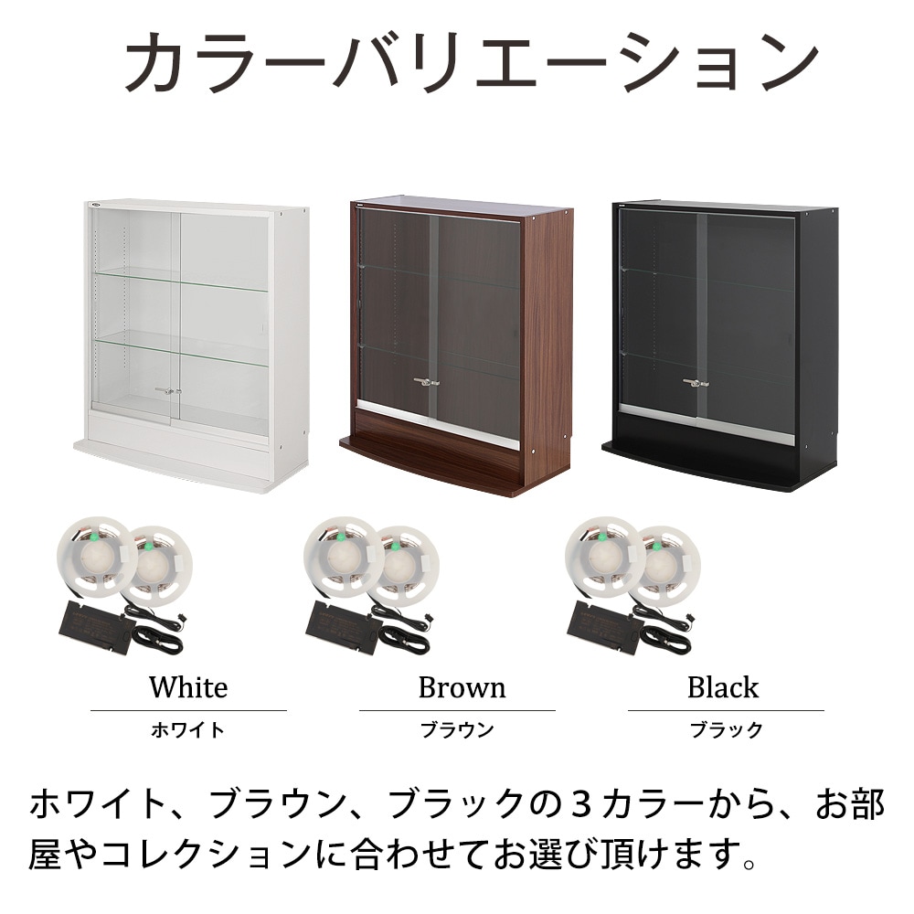 本体 ＋ LED（ホワイト）セット 】コレクションラック ワイド ロー