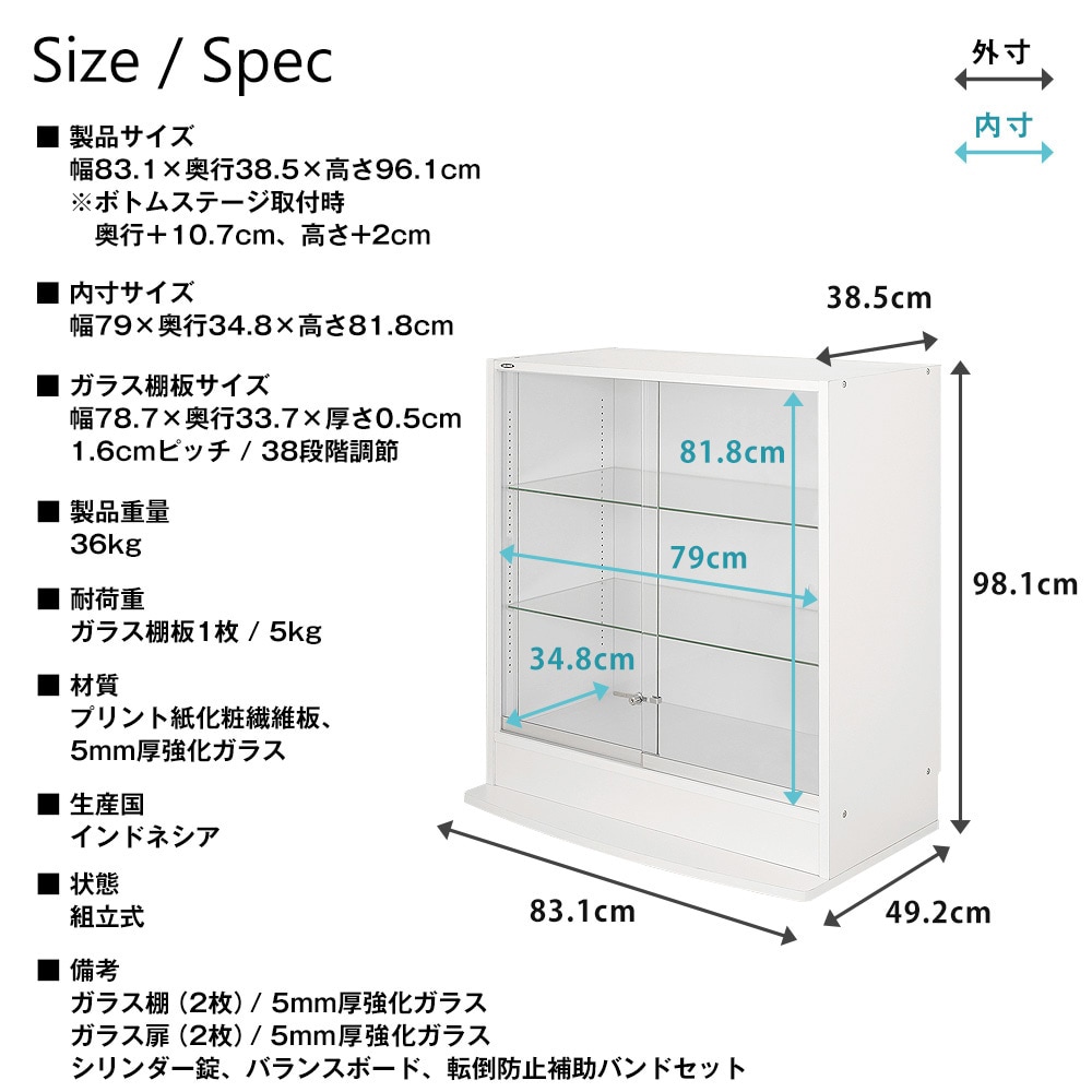 本体 ＋ LED（ホワイト）セット 】コレクションラック ワイド ロー