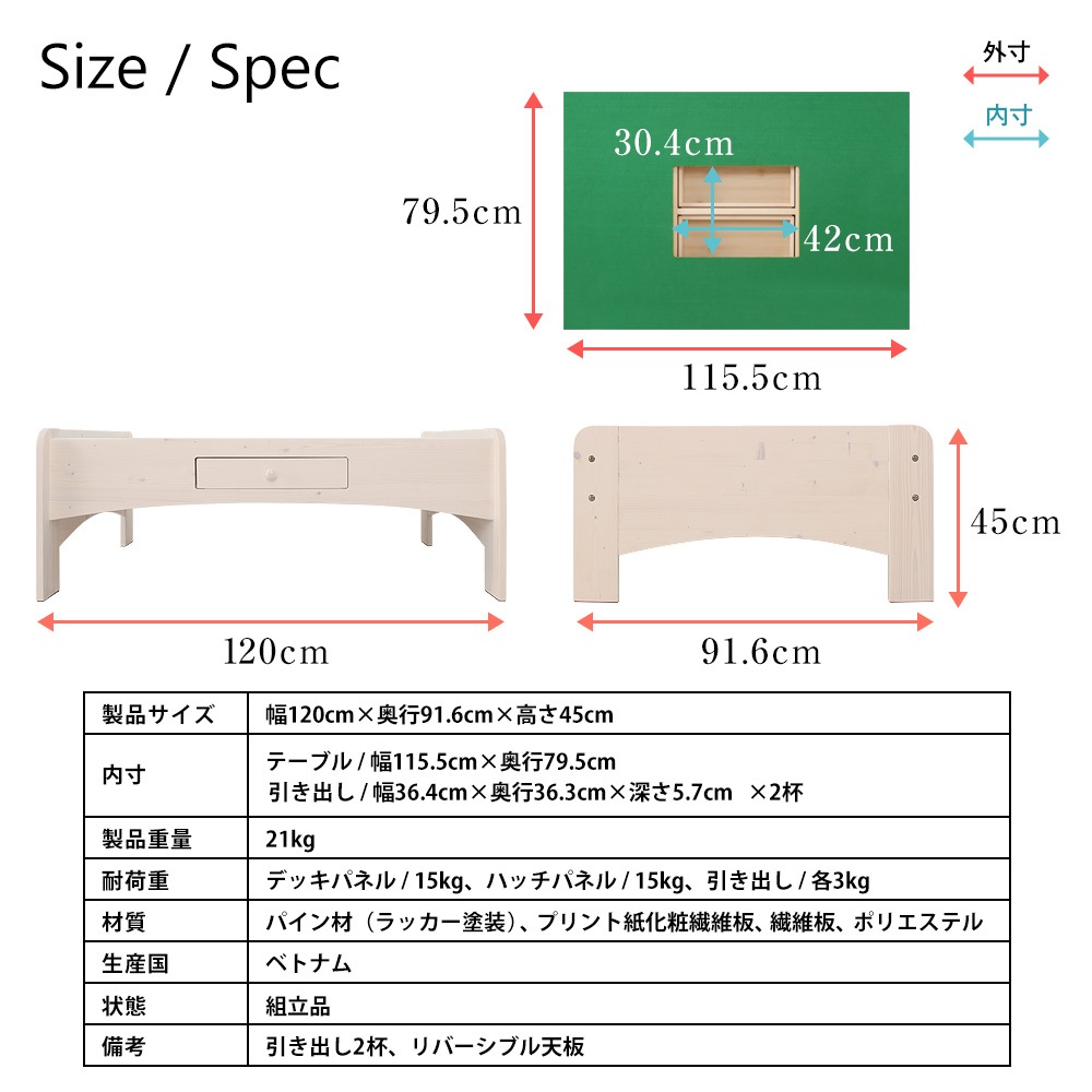 ŷ���ڥץ쥤�ơ��֥���120cm�����ס�-�˥�-�����å��ơ��֥롡�ǥ���
