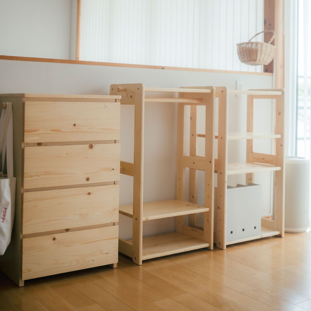 天然木ハンガーラック 幅52.5cm 天然木ジュニア coco -ココ- | 全ての