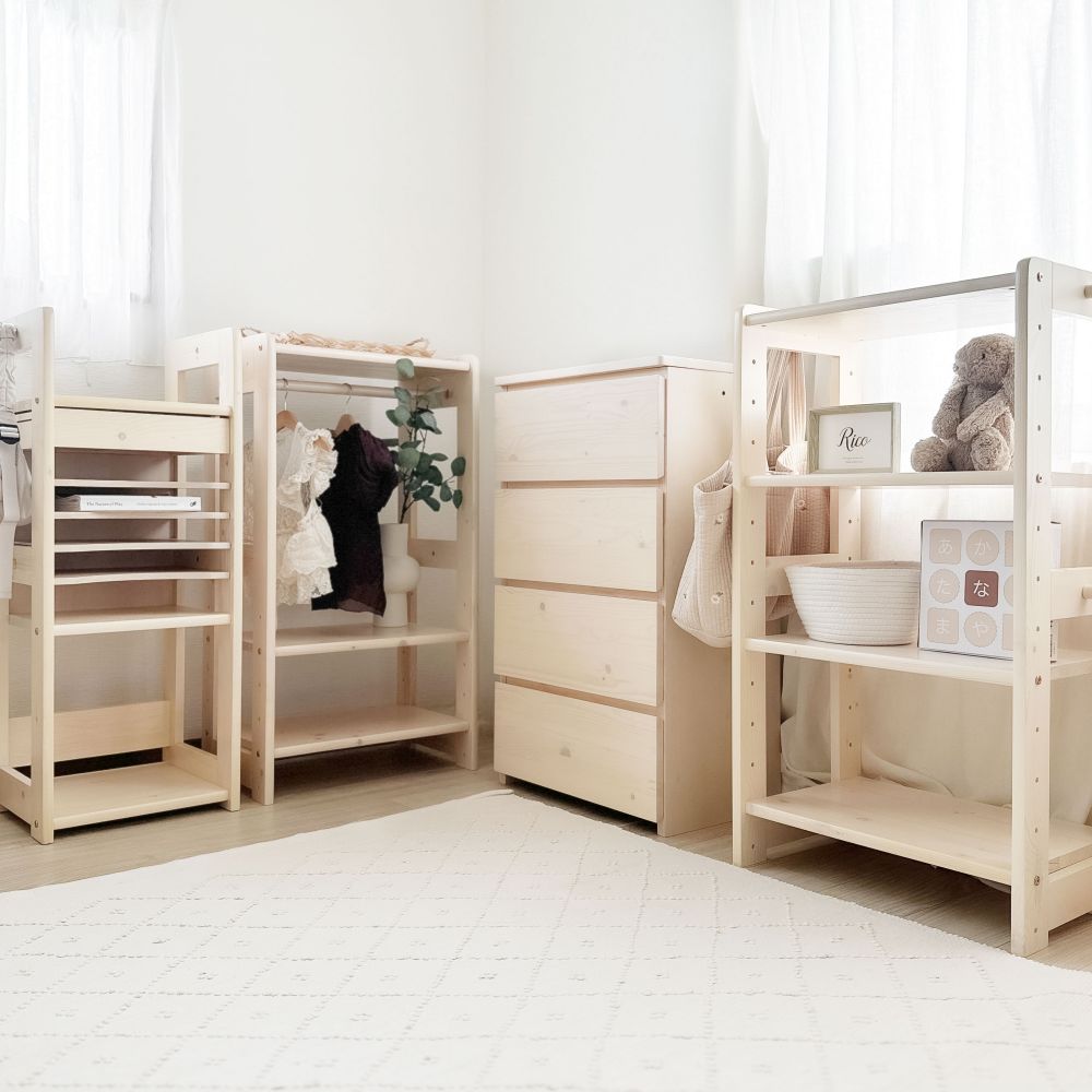 天然木ハンガーラック 幅52.5cm 天然木ジュニア coco -ココ