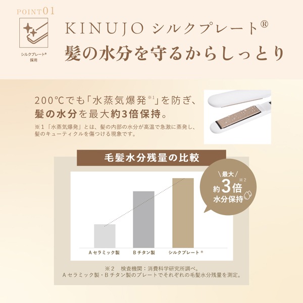 KINUJO W 海外対応ストレートアイロン※メーカー直送品