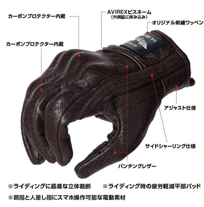�ղƽ� A1T6002 AVIREX PROTECT PUNCHING LEATHER GLOVE [�����ʡ�5-7�Ķ����ˤ�ȯ��] AVIREX(���) 