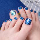 ジニピン ZINIPIN ブルースクエアー FA00096|貼るだけフットネイル