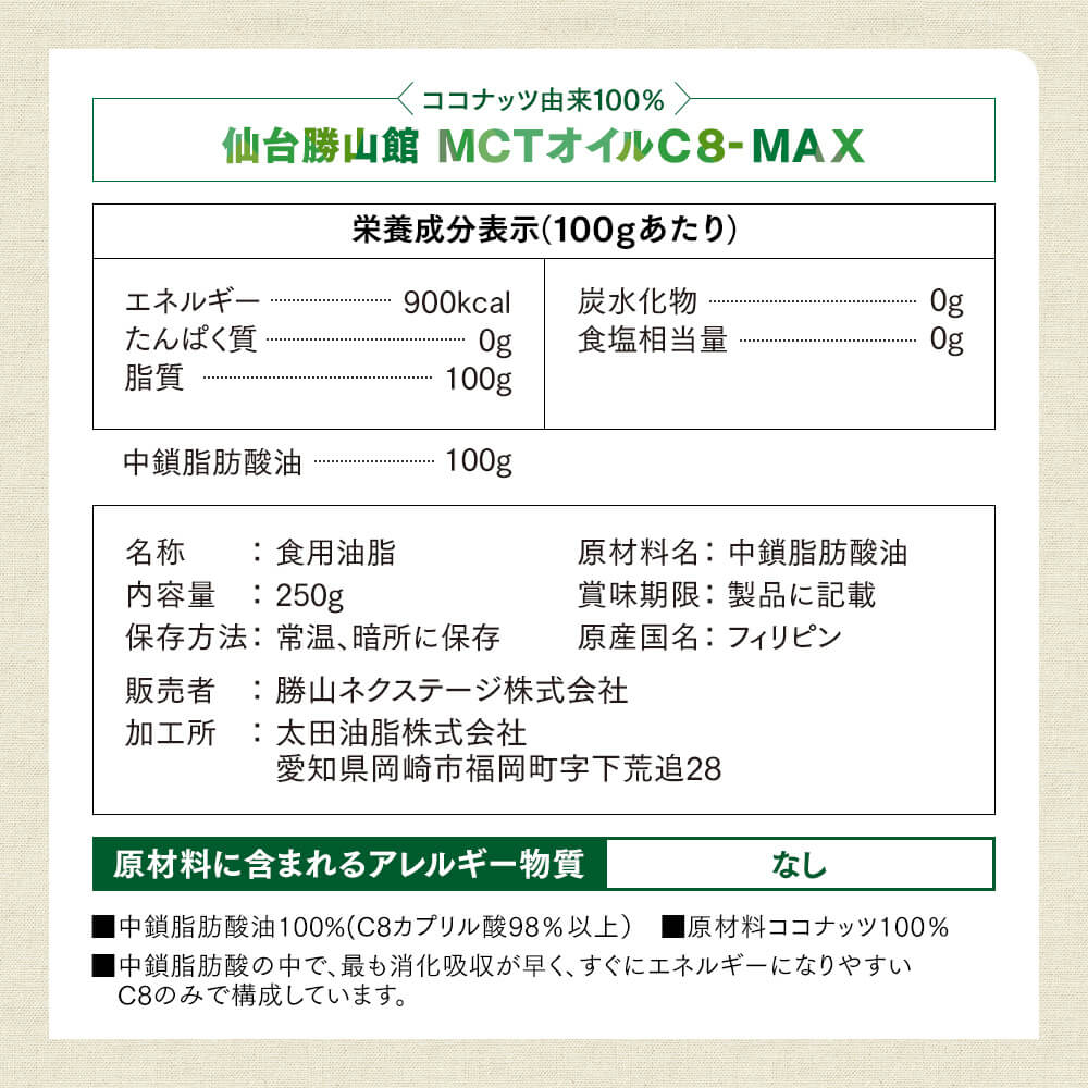 ������̵����MCT������ C8-MAX 250g(��������15�ܥ��å�)