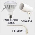PAR E39-50W-5000K + S0/W-L14 + F13M/W || LED���׎������ॻ�å� Signflux + ����ŵ� �ڲ����������LED����:�Х饹�ȥ쥹������500W���� ����120������(5000K) E39�����+��S���������ץۥ����+��L��������(465mm)�ۡ�����ԲĎ�ľ���Τߡ�[sf+nd]