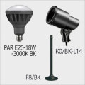 PAR E26-18W-3000K BK + K0/BK-L14 + F8/BK || LED������¥��å�[����] Signflux + ����ŵ��ڲ����������LED����:�����ѥ�ե���120��150W���� ����120���ŵ忧(3000K) E26�����+��K���������ץۥ����+�ڥե��(293mm)�� [sf+nd]