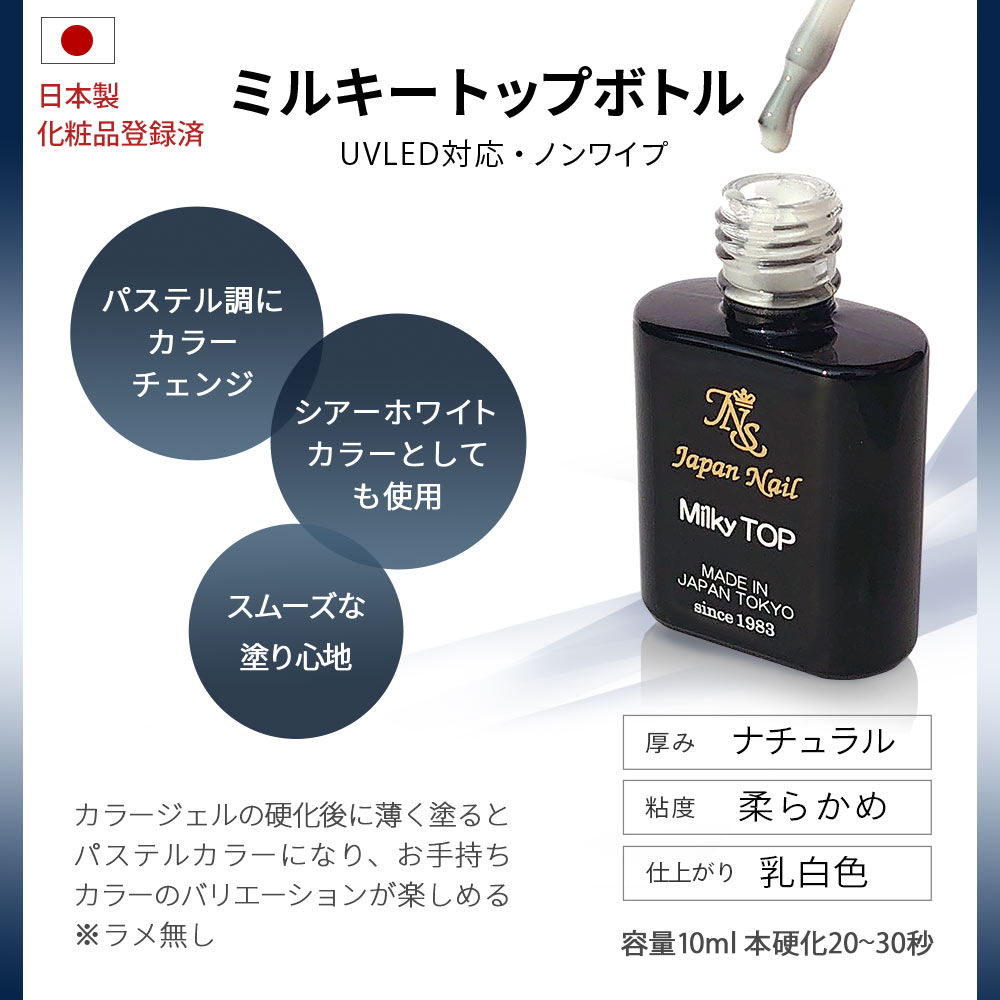 トップジェル 日本製 超微粒子ラメ入り シマー 輝く艶のノンワイプ