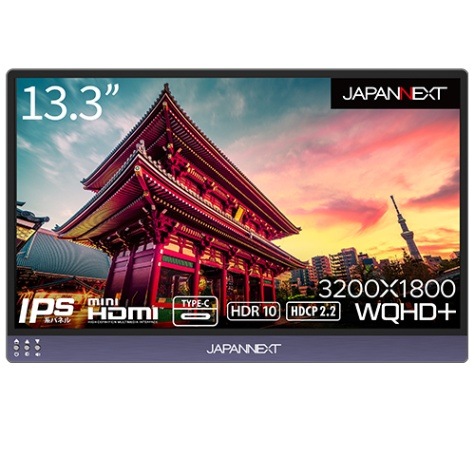 JAPANNEXT「JN-MD-IPS133WQHDP」<br> 13.3インチ WQHD+解像度 モバイル