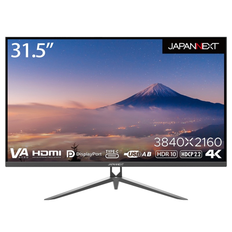 JAPANNEXT 31.5インチ 4K HDR Type-C 60W 給電対応液晶モニター JN