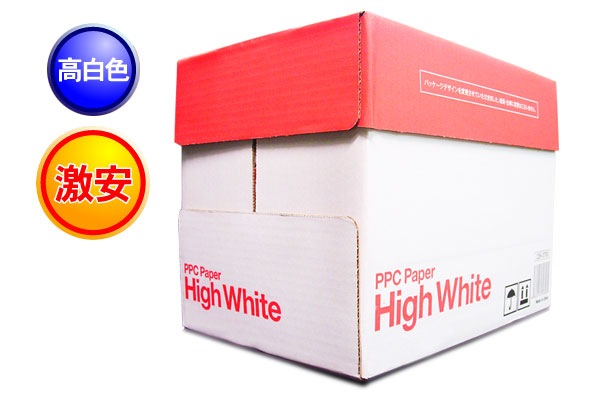 PPC PAPER High WhiteA4 1箱(5000枚:500枚×10冊) 〔×5セット〕 | PPC PAPER High White A4 1箱（5000枚：500枚×10冊