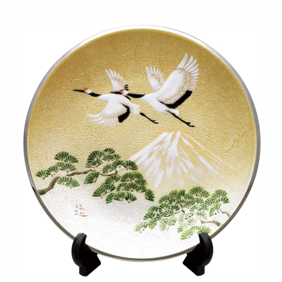 七宝焼き 飾皿 66 双鶴（そうかく） | 飾皿 角形 | 伝統工芸品・和風