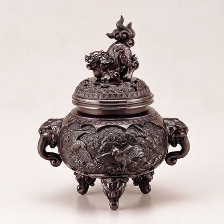 高岡銅器 龍足雲龍蓋香炉 純金箔仕上 | 香炉 | 伝統工芸品・和風