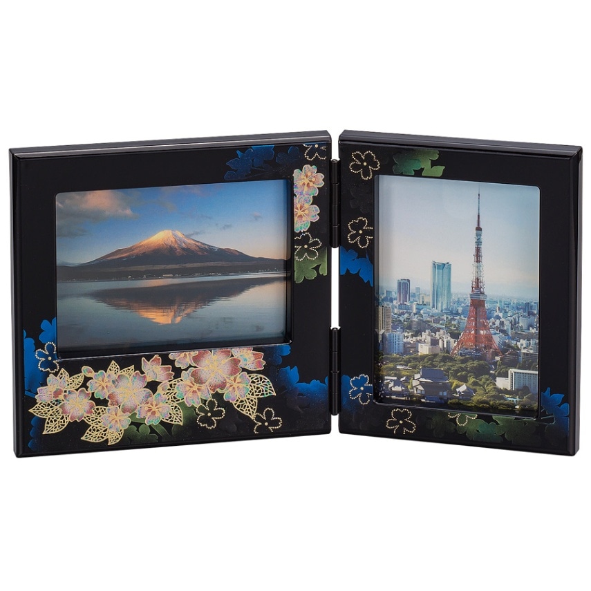 山中漆器 写真立て 輝桜 ダブルピクチャー | 写真立て | 伝統