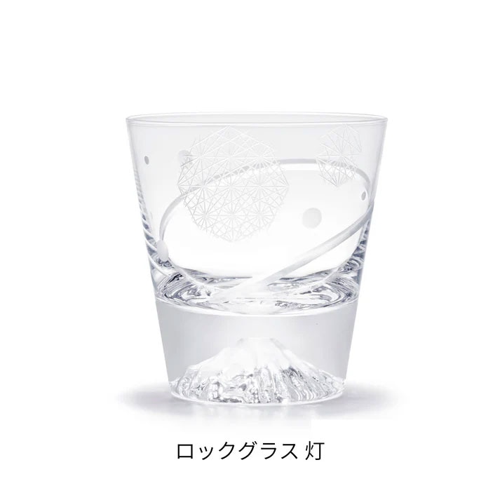 江戸硝子 富士山祝盃ペア 瑠璃＆銅赤 | 富士山グラス | 伝統工芸