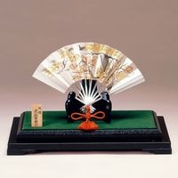 東京銀器 置物 扇（松竹梅）